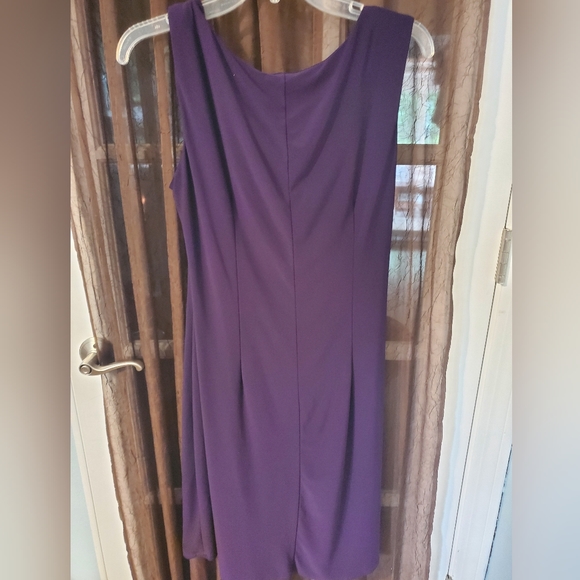Scarlett Nite πPlum Purple Ruffled Dress,Women's sz12 - pull over stretch fit - Picture 2 of 8